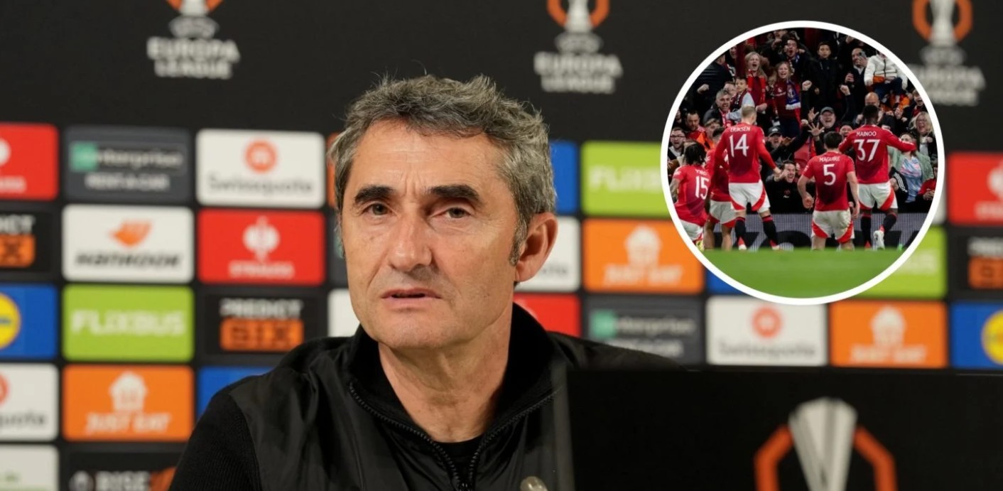 HLV Ernesto Valverde của Athletic Club phát biểu trước trận bán kết Europa League gặp Manchester United